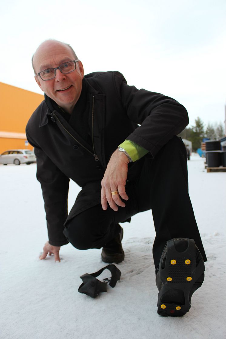 Glenn Berggård, forskare om halkskydd vid Luleå tekniska universitet