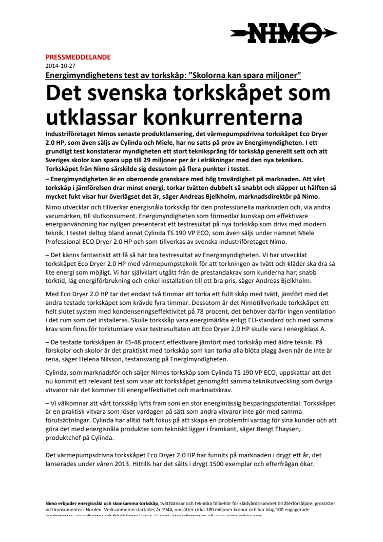 Energimyndighetens test av torkskåp: ”Skolorna kan spara miljoner” – Det svenska torkskåpet som utklassar konkurrenterna 