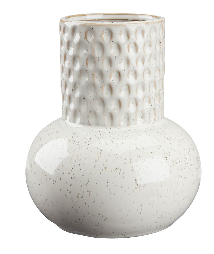 Vase INGBERT Ø15xH18 hvid (75,- DKK)