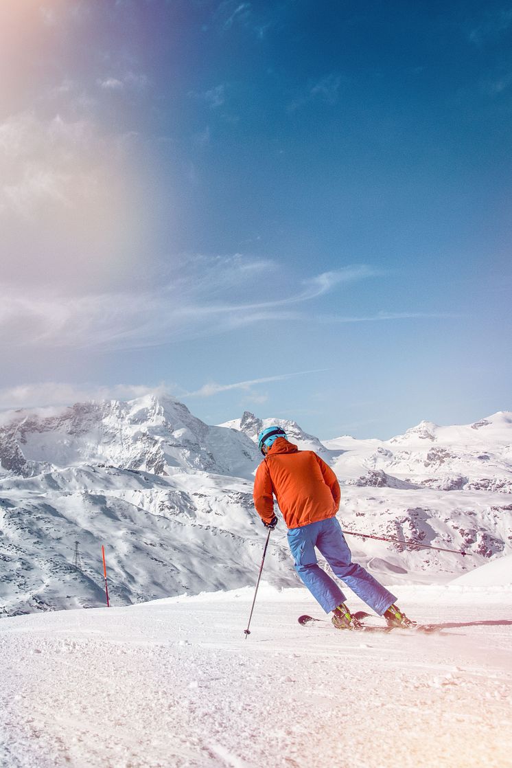 Skifahrer im Wallis - Zermatt