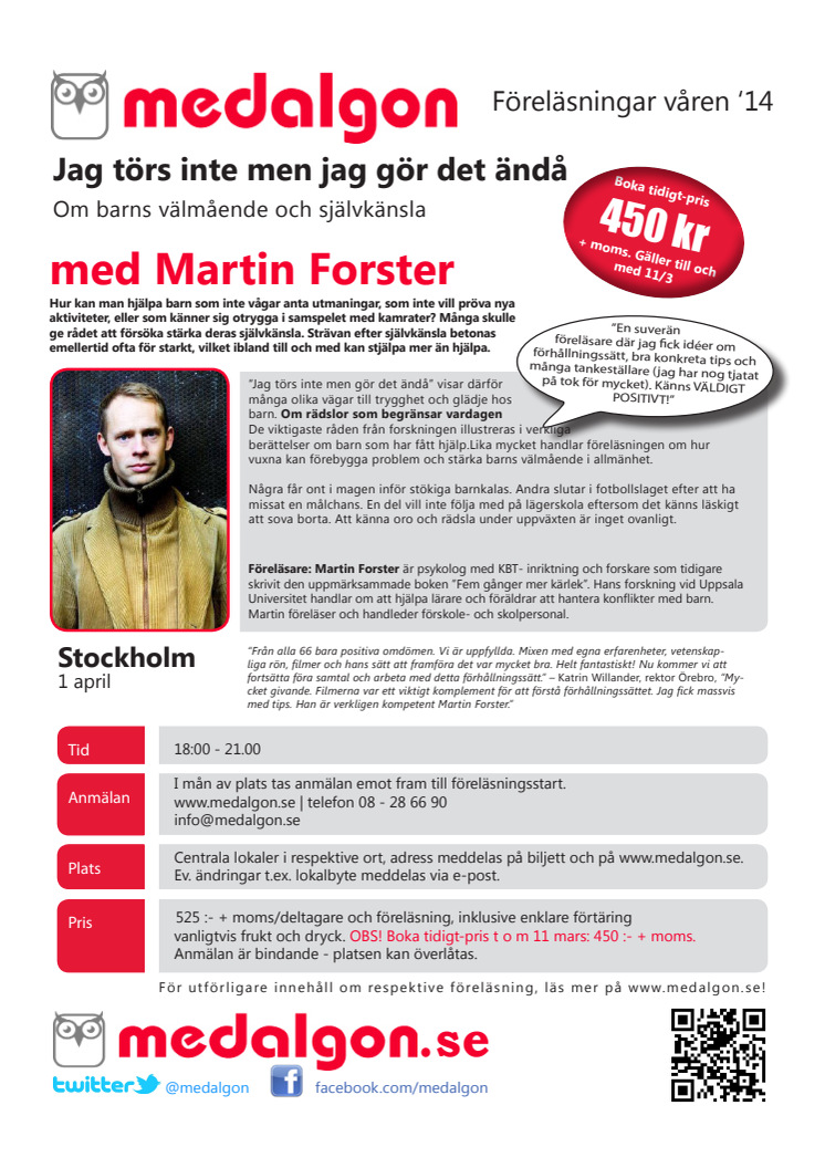 Jag törs inte men gör det ändå - om barns välmående och självkänsla med Martin Forster