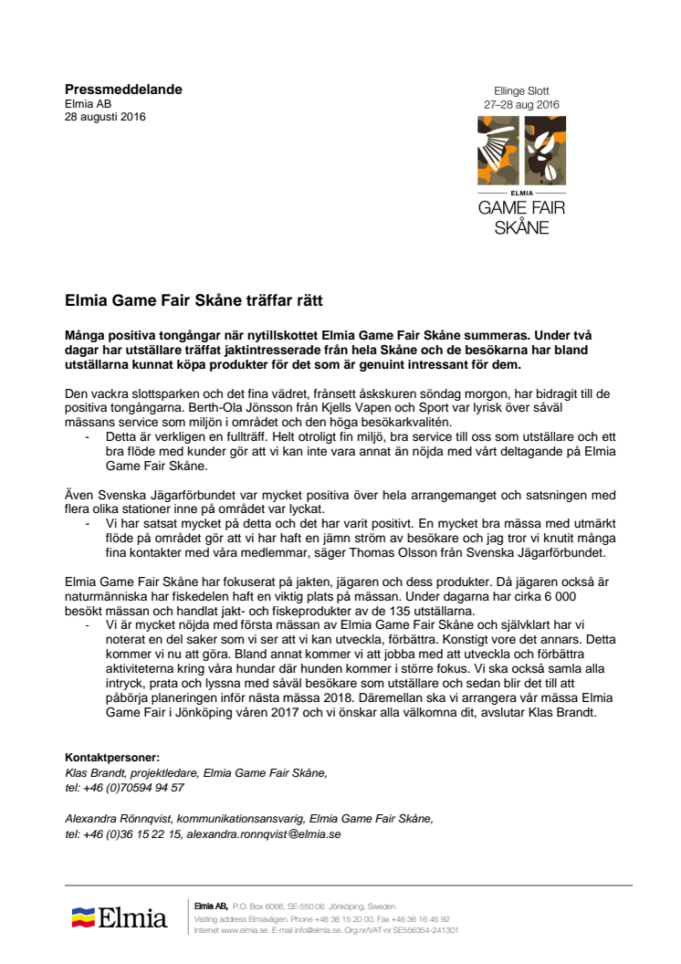 Elmia Game Fair Skåne träffar rätt