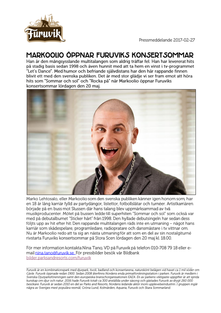 Markoolio öppnar Furuviks konsertsommar
