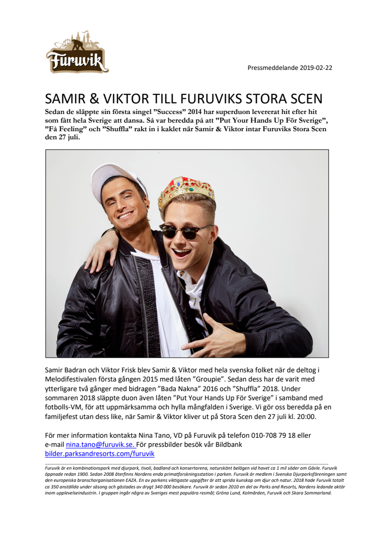 Samir & Viktor till Furuviks Stora Scen