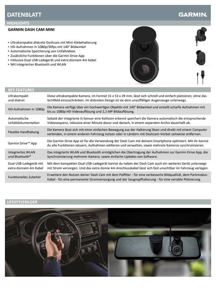 Datenblatt Dash Cam Mini