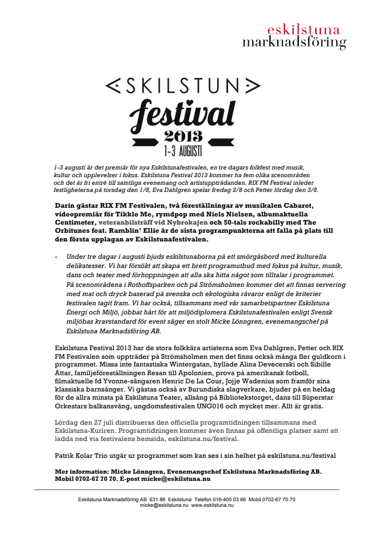 Eskilstuna Festival 2013
