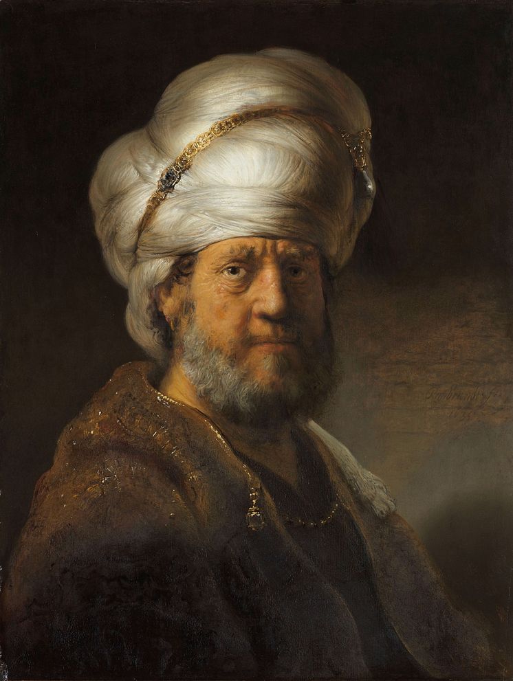 Rembrandt Harmensz van Rijn Brustbild eines Mannes in orientalischer Kleidung 1635 