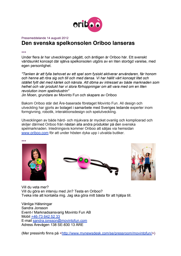 Den svenska spelkonsolen Oriboo lanseras