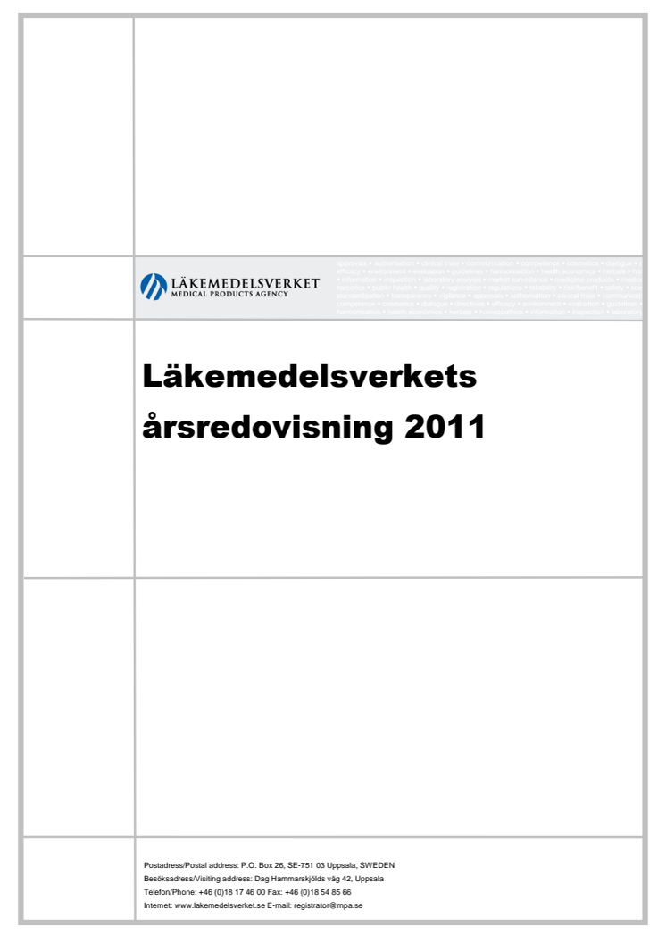 Läkemedelsverkets årsredovisning 2011