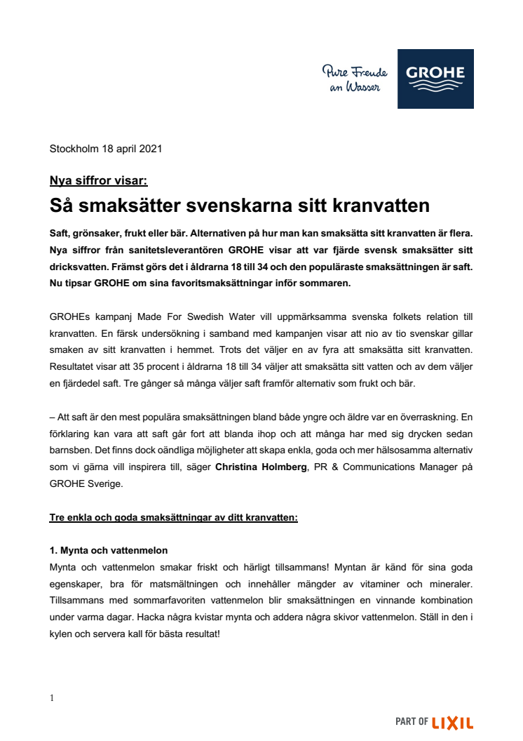 Så smaksätter svenskarna sitt kranvatten