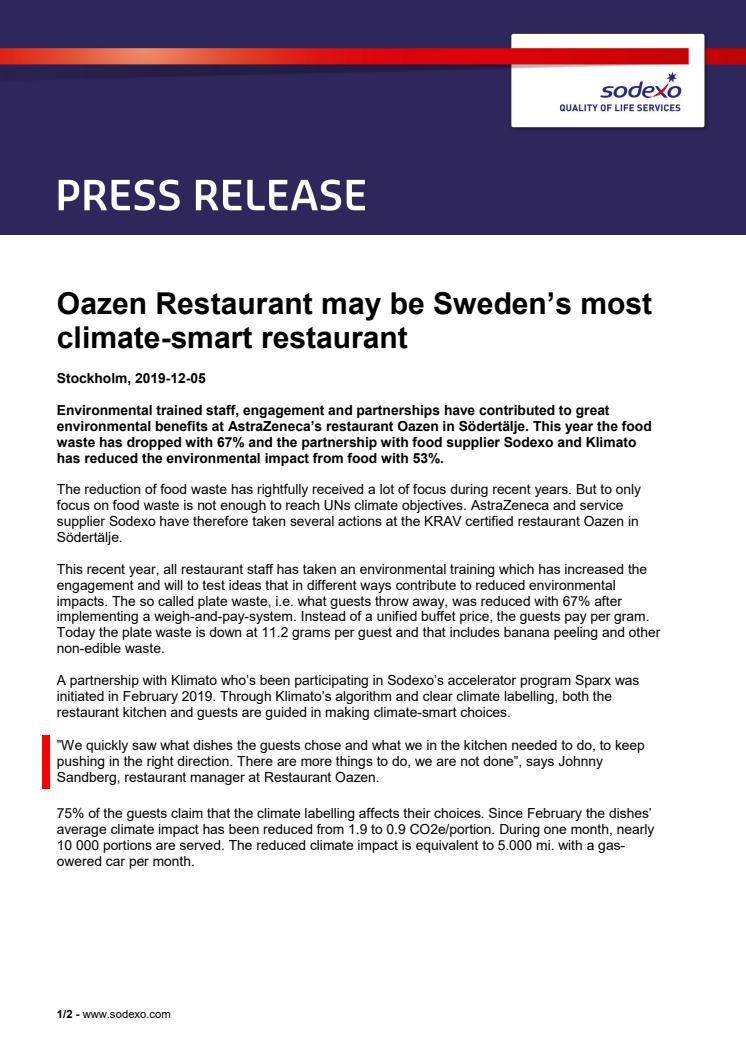 Oazen Restaurant may be Sweden’s most climate-smart restaurant