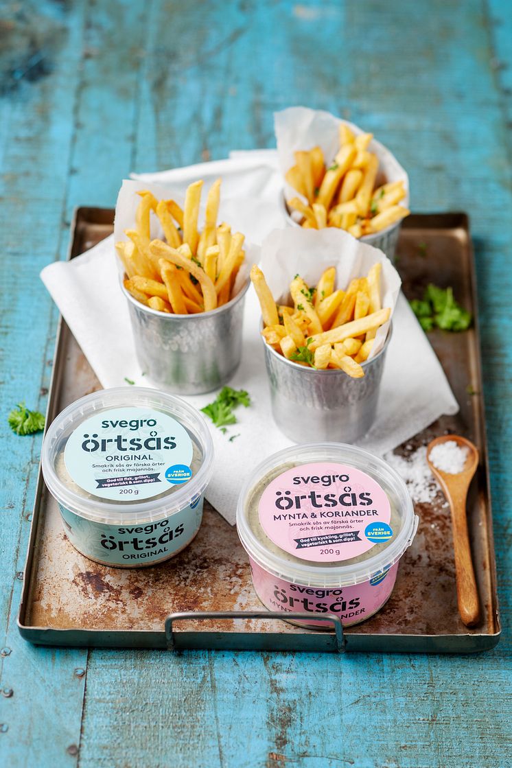 örtsås_ pommes frites