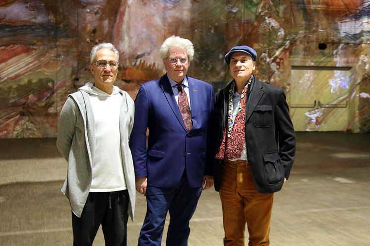 Massimiliano Siccardi, Prof. Markus Löffler und Gianfranco Iannuzzi (v.l.) im Kunstkraftwerk Leipzig - Foto Andreas Schmidt