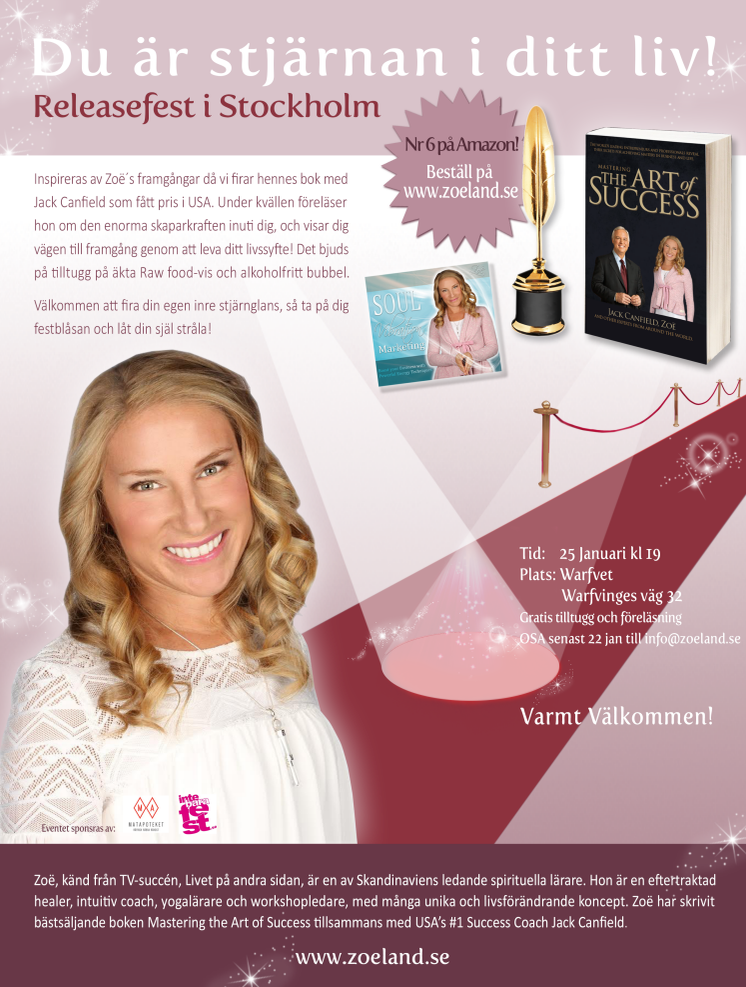 Hollywood prisar svenska Zoë- ”Mastering the Art of Success” bestseller! 