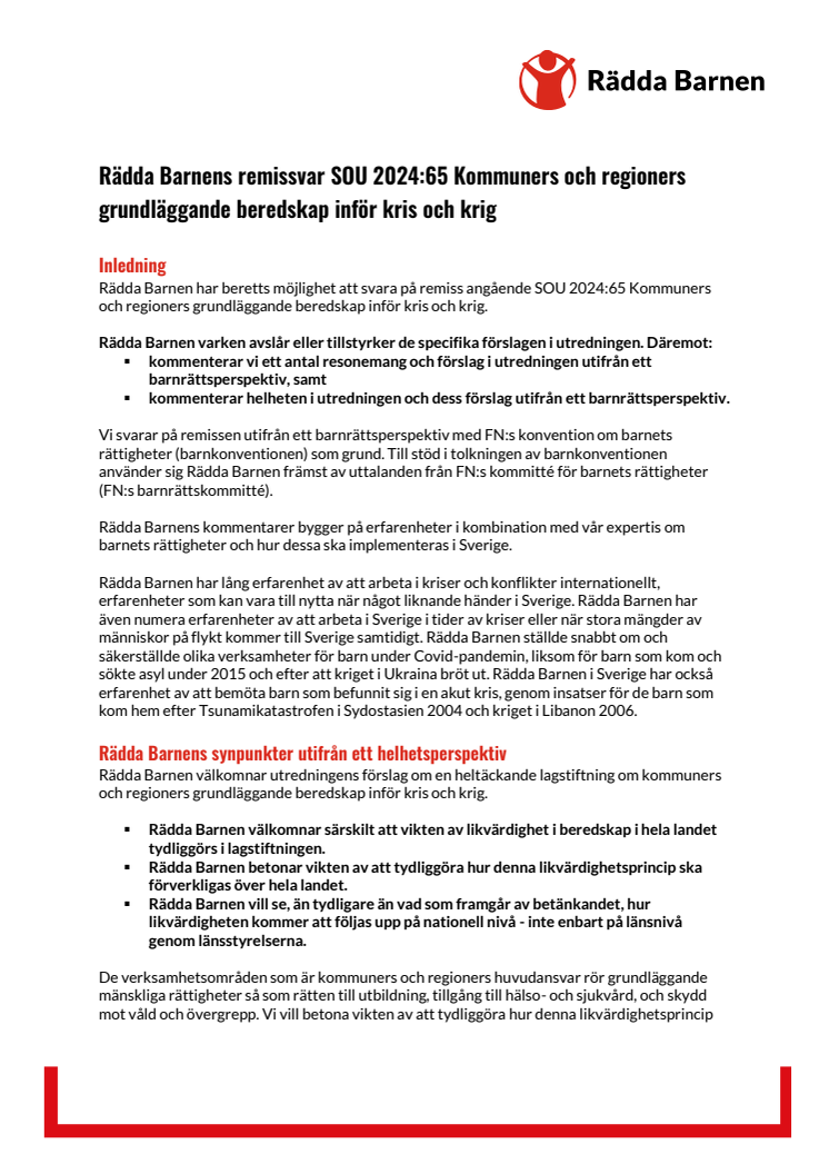 Rädda Barnens remissvar SOU 2024_65 Kommuners och regioners grundläggande beredskap inför kris och krig.pdf