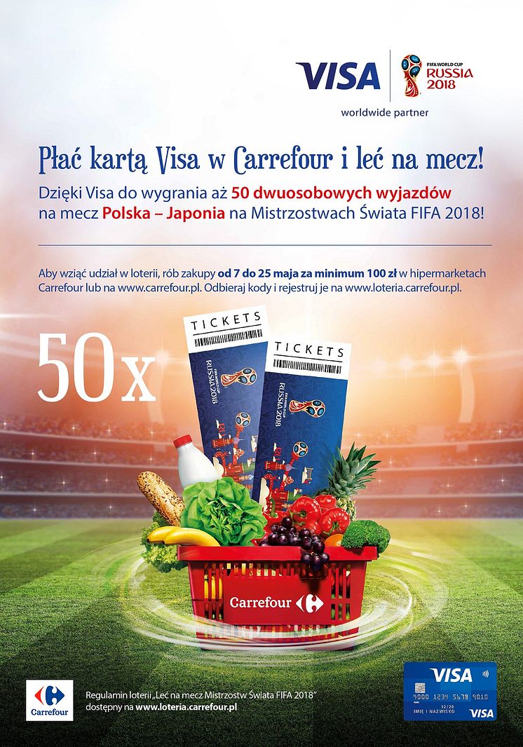 Loteria Carrefour FIFA - plakat hipermarket