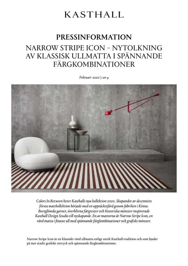 NARROW STRIPE ICON – NYTOLKNING AV KLASSISK ULLMATTA I SPÄNNANDE FÄRGKOMBINATIONER