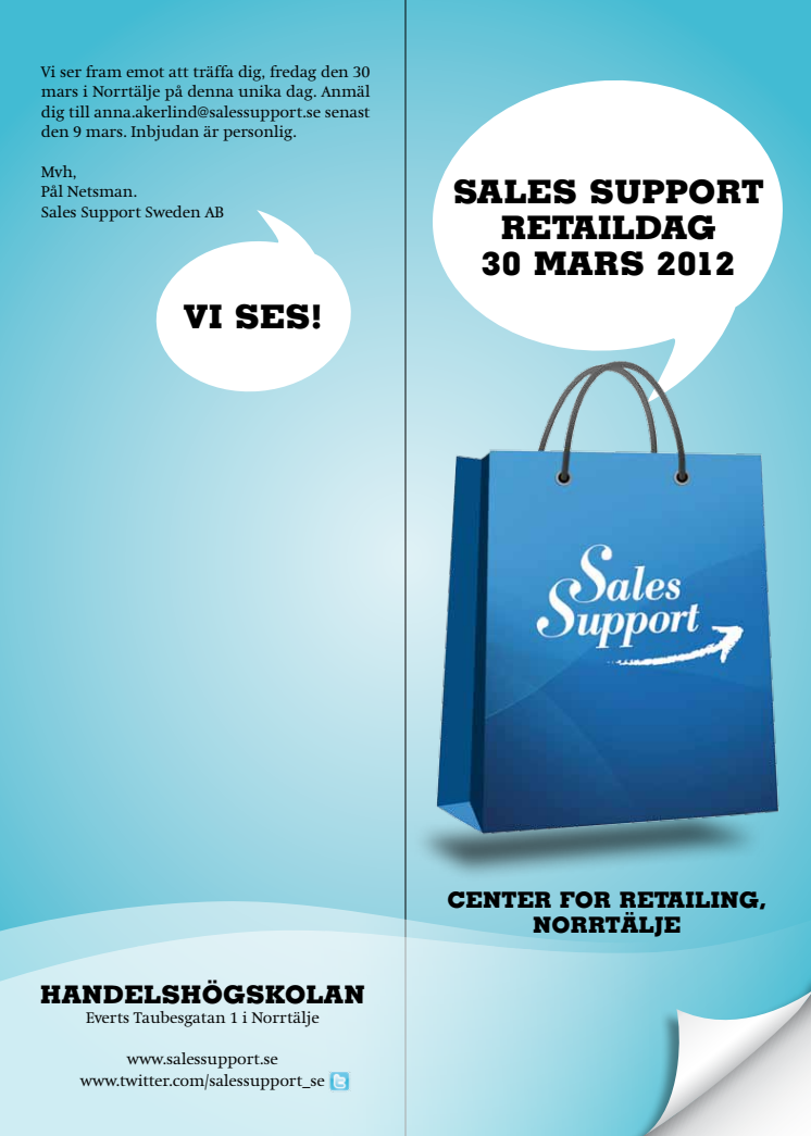 Sales Support arrangerar unik Retaildag för sina kunder - lottar ut 3 platser till dagen!