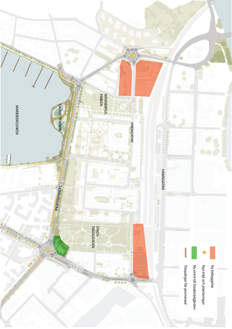 Illustration över stadsdelsvision Viken (Bild: 02Landskap)