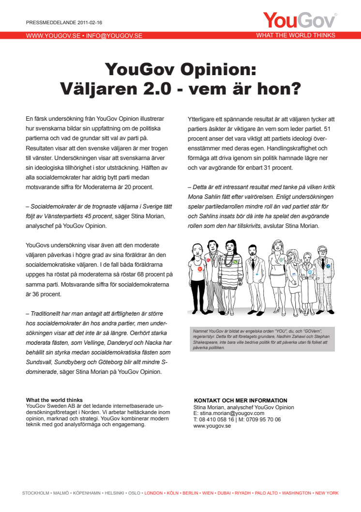 Färsk undersökning från YouGov Opinion om den svenska väljaren