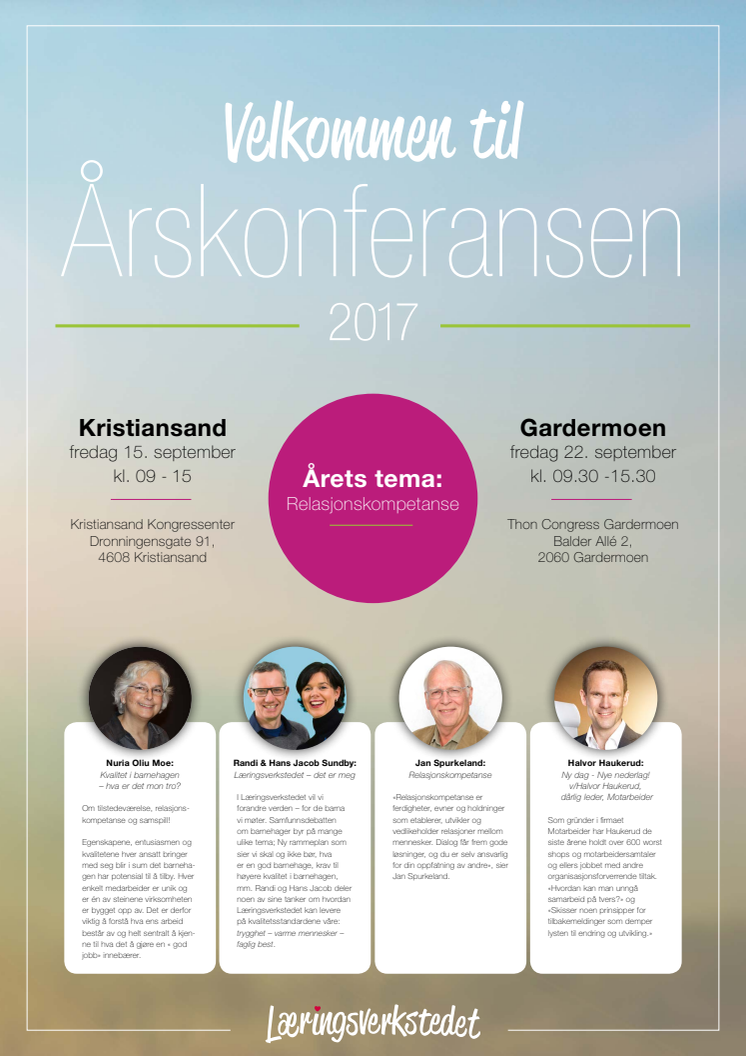 Program for Årskonferansen i Læringsverkstedet 2017