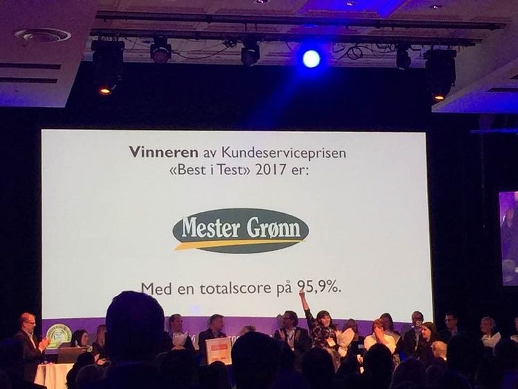 Mester Grønn vant Kundeserviceprisen 2017