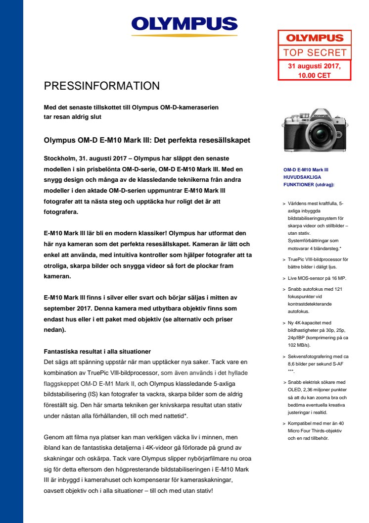 Olympus OM-D E-M10 Mark III: Det perfekta resesällskapet