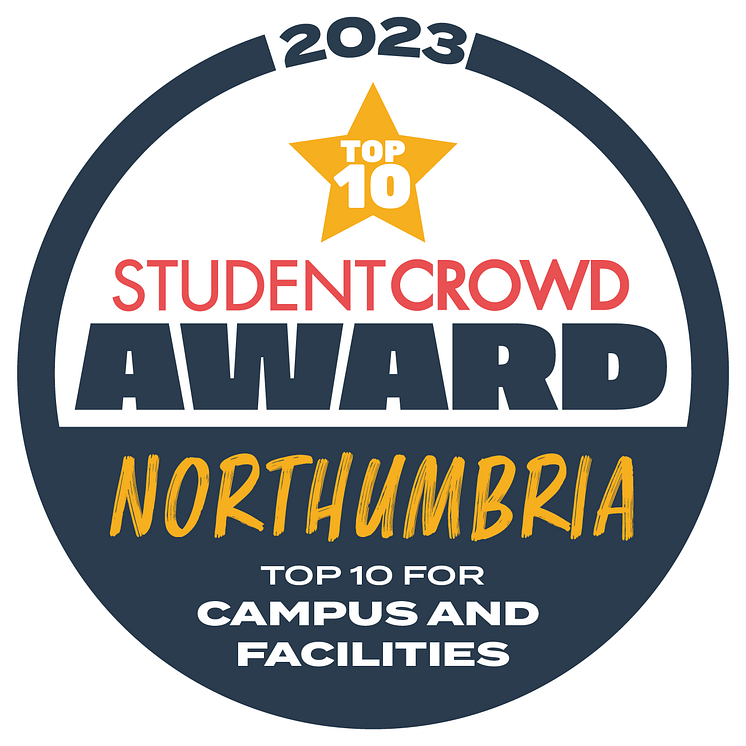 StudentCrowd-awards-2023-9th-campus-and-facilities-Northumbria-University-roundel-colour