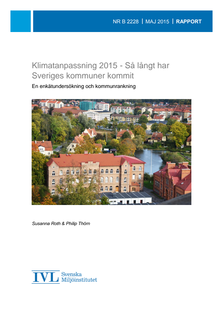 Klimatanpassning 2015 - Så långt har Sveriges kommuner kommit