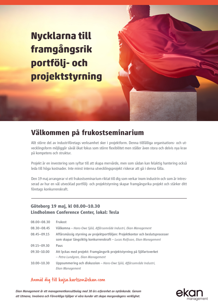 Frukostseminarium om projekt och portföljstyrning