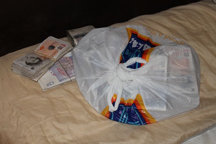 The £19,000 found hidden inside Iqbal Haji's pillowcase