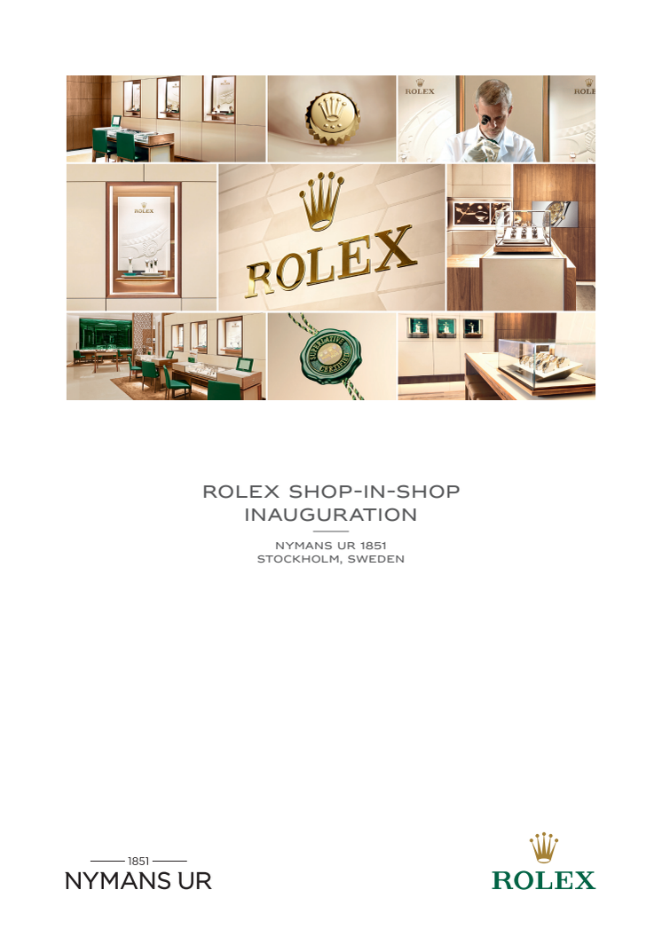 NYMANS UR 1851 INAUGURATES NEW ROLEX SHOP-IN-SHOP AT BIBLIOTEKSGATAN 1