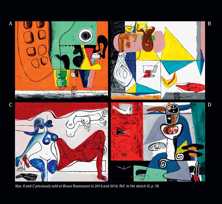 Four enamel paintings by Le Corbusier