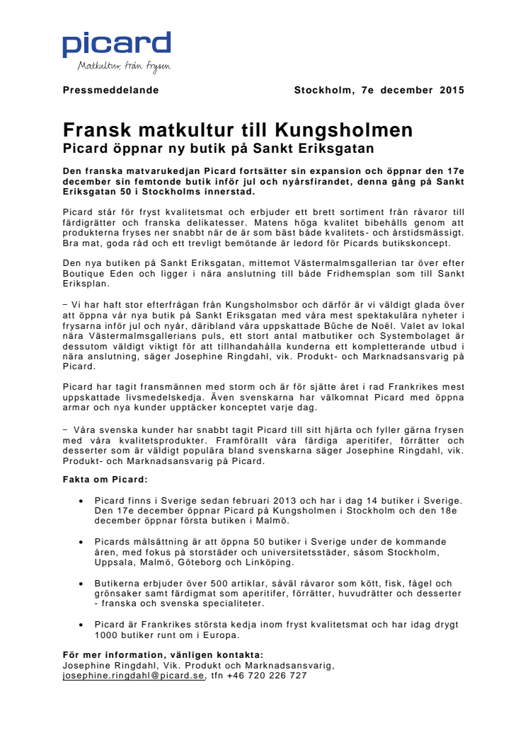 Fransk matkultur till Kungsholmen