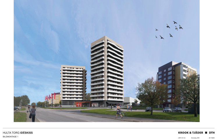 AB Bostäder storsatsar på nyproduktion av 100 nya bostäder på Hulta Torg!