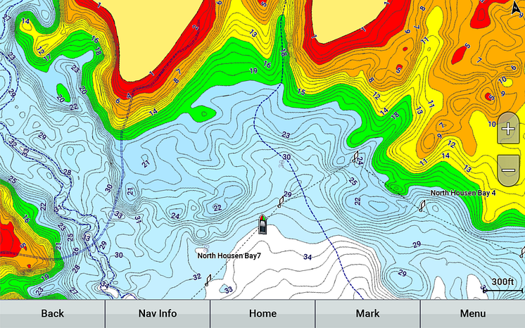 Garmin_Garmin Navionics+_Screen mit Tiefenbereichsschattierung (c) Garmin Deutschland GmbH