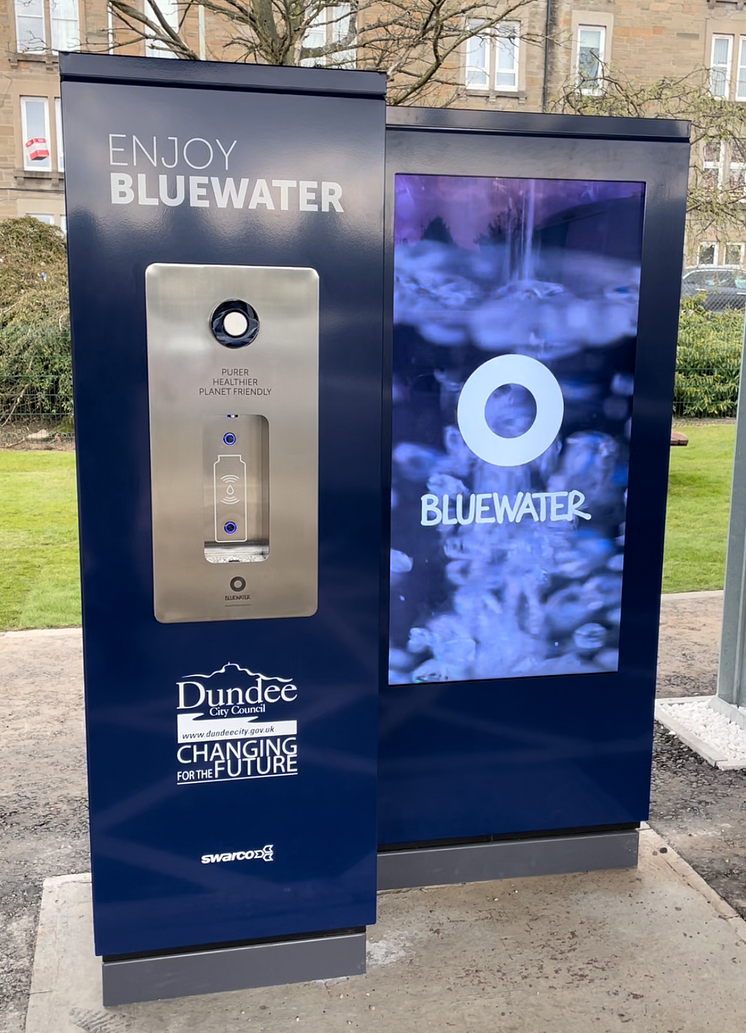 Bluewater dispenser + TV screen - Clepington Road - Dundee