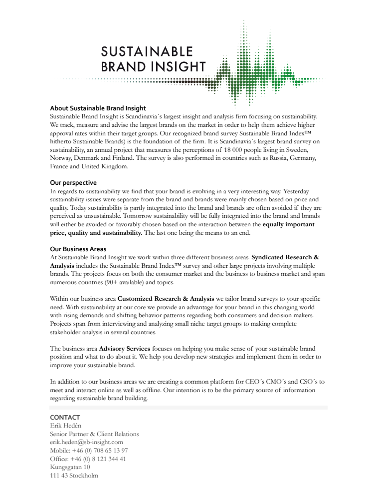 About Sustainable Brand Insight