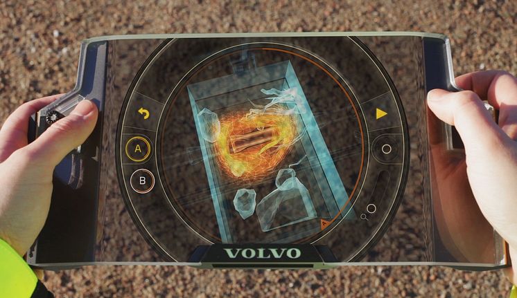 Volvo GaiaX - fjärrstyrning via datorplatta (augmented reality)