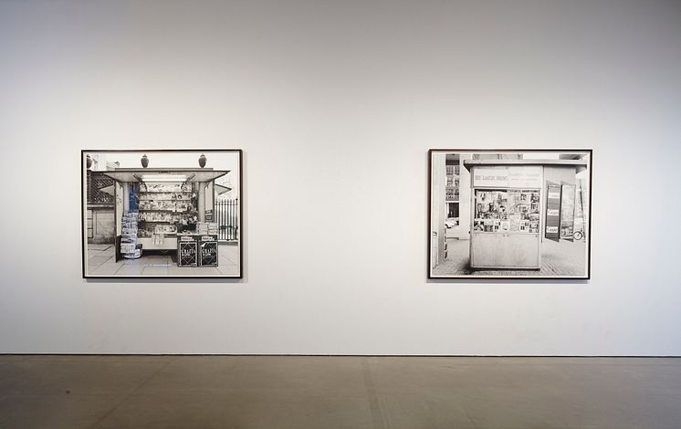Minneskonst/Art of Memory: Gerard Byrne, Newsstand series. Five silver gelatin prints, one projection.2012-ongoing