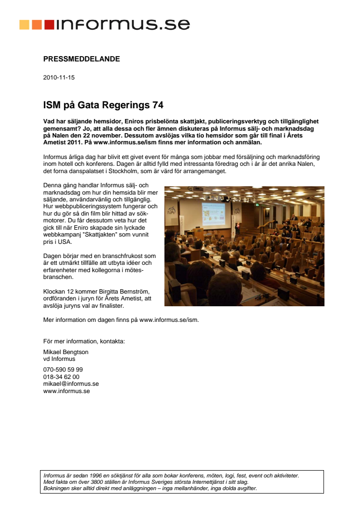 ISM på Gata Regerings 74