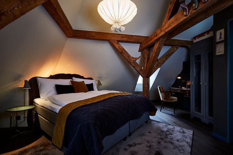 Bed at Spedition Hotel, Thun, Switzerland - hotel design by Stylt