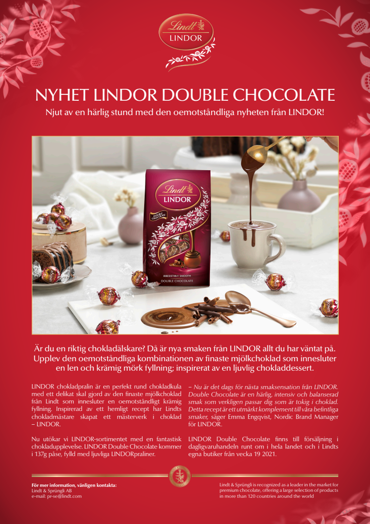 NYHET LINDOR DOUBLE CHOCOLATE