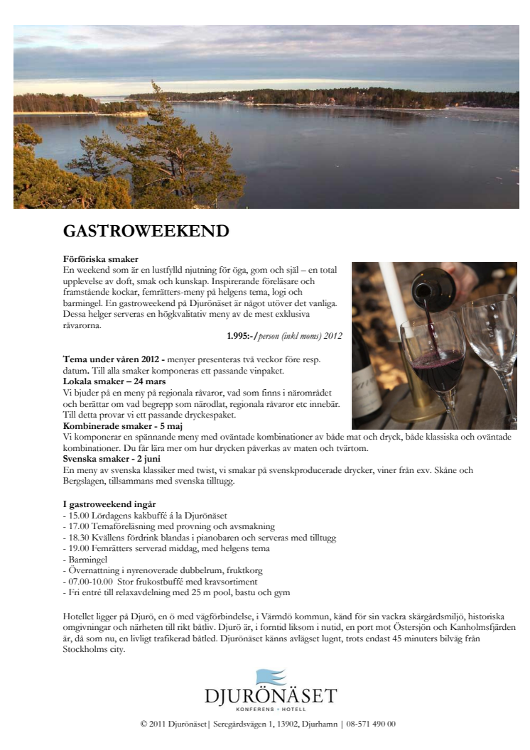 Gastroweekend i skärgårdsmiljö