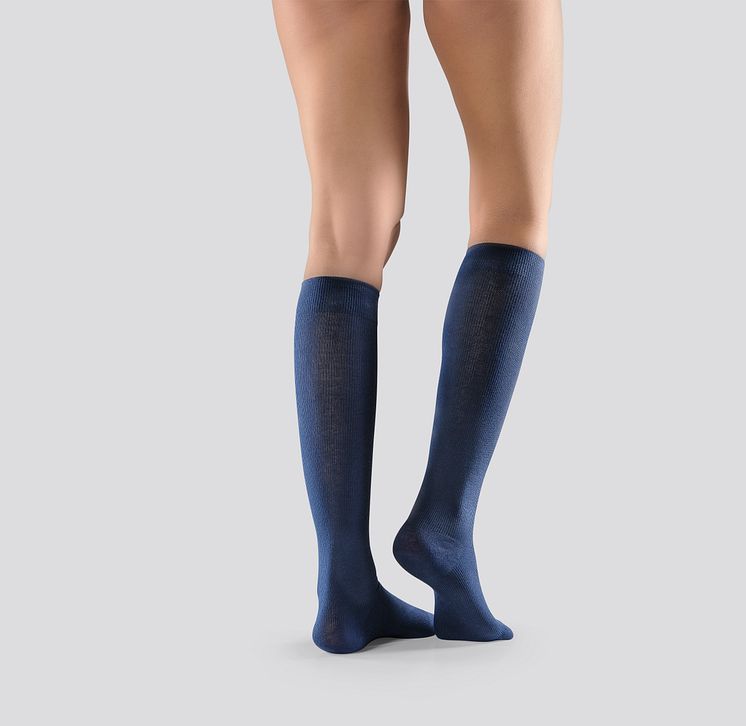 Mabs Compression Socks Cotton Knee Navy