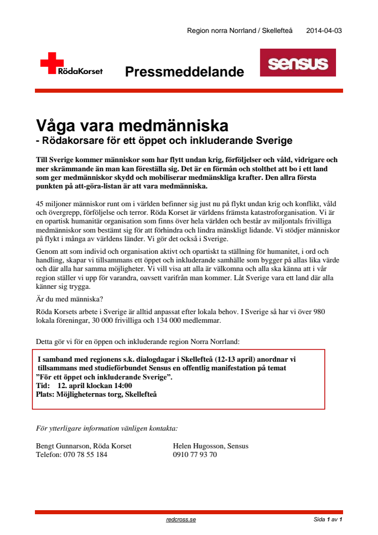Våga vara medmänniska  - Rödakorsare för ett öppet och inkluderande Sverige