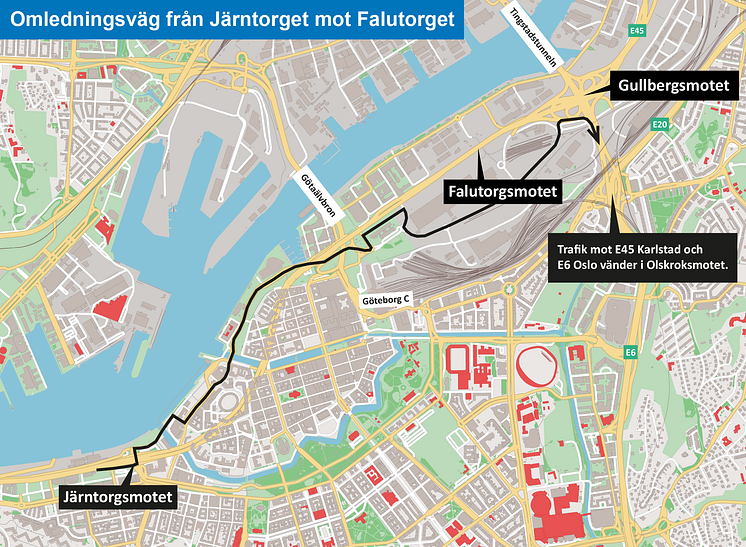 omledning jarntorget mot falutorget