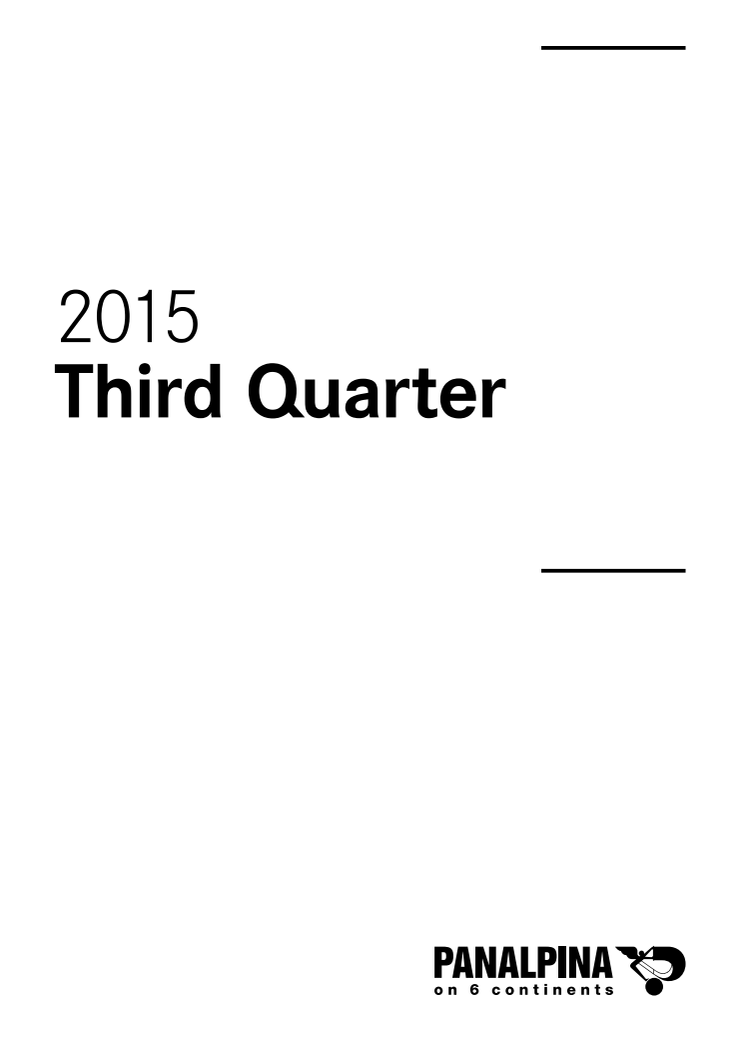 Nine Months Results 2015 – Consolidated Financial Statements
