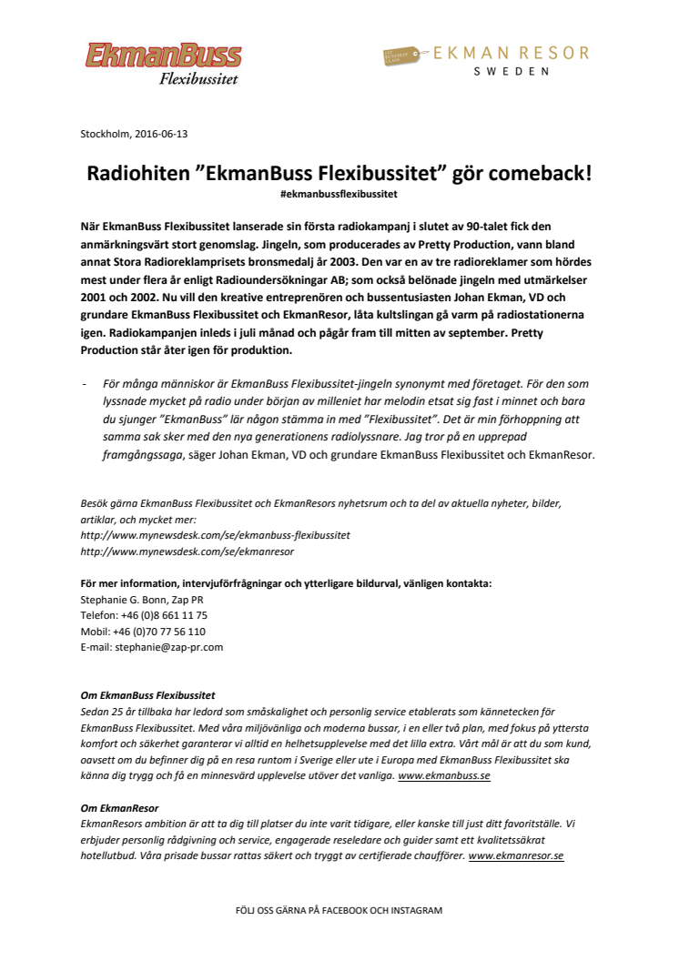 Radiohiten "EkmanBuss Flexibussitet" gör comeback!