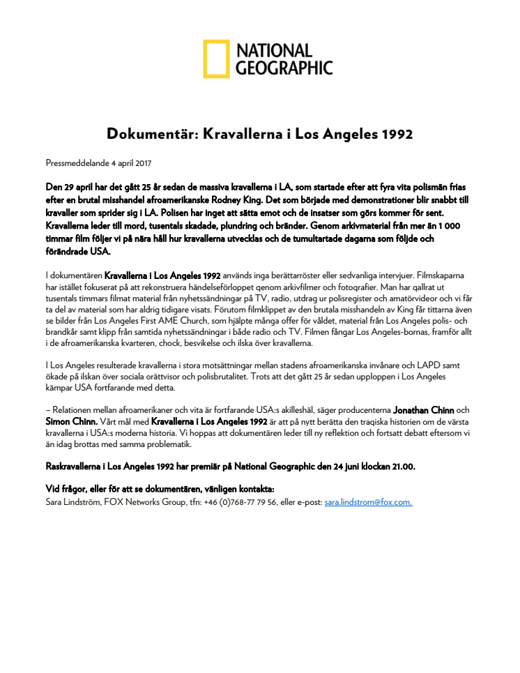 Dokumentär: Kravallerna i Los Angeles 1992